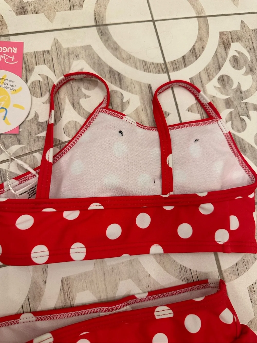 Ruffle Butts Red Polka Dot Mouse Bow Skirted 2-Piece Swimsuit NWT 12-18m